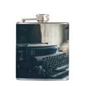 Antiek schrijfmachine Heupfles (Voorkant)