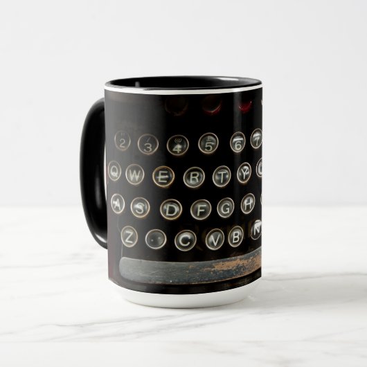 Antiek schrijfmachine mok (Voorkant links)