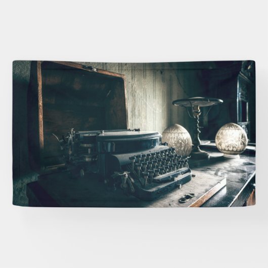  Antiek schrijfmachine Spandoek (Horizontaal)