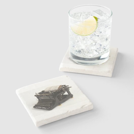 Antiek schrijfmachine stenen onderzetter (Zijkant)