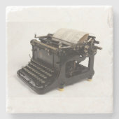 Antiek schrijfmachine stenen onderzetter (Voorkant)