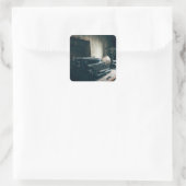 Antiek schrijfmachine Vierkante Sticker (Tas)