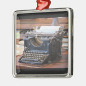 Antiek schrijfmachinerie metalen ornament (Links)