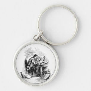 Antiek schrijver sleutelhanger
