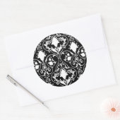 Antiek schuifbehangpapier ronde sticker (Envelop)