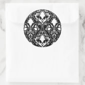 Antiek schuifbehangpapier ronde sticker (Tas)