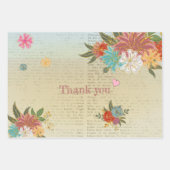 Antiek script botanisch Inpakpapier Vel (Voorkant)