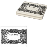 Antiek Scroll Boekplaat Ex Libris Rubberstempel (Gestempeld)