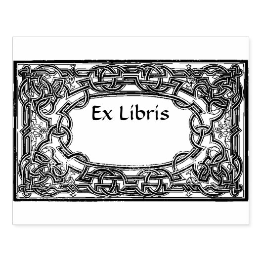 Antiek Scroll Boekplaat Ex Libris Rubberstempel (Afrduk)
