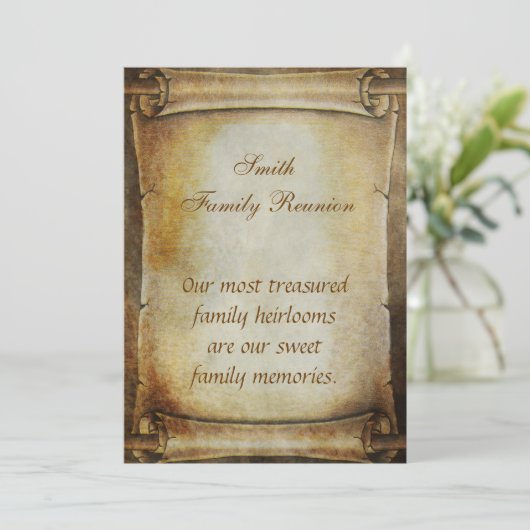 Antiek Scroll Reunion Aankondiging (Staand voorkant)