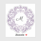 Antiek Scrollwork Paars Sticker (Vel)