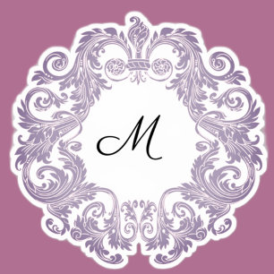 Antiek Scrollwork Paars Sticker
