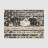  Antiek Sepia Autumn Pumpkins Brick Tissuepapier (Voorkant)