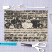  Antiek Sepia Autumn Pumpkins Brick Tissuepapier (Craft)