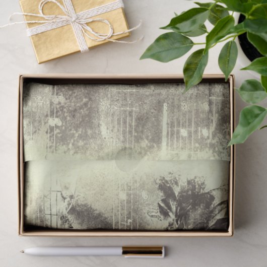  Antiek Sepia Beige Black — Muziek Tissuepapier (Geschenk)