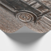  Antiek Sepia Black oude ritse auto Cadeaupapier (Hoek)