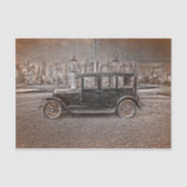 Antiek Sepia Black oude ritse auto Tissuepapier (Voorkant)