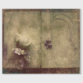 Antiek Sepia Brown Floral Old Texture Cadeaupapier (Vlak)