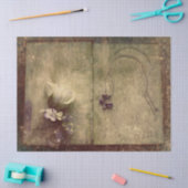  Antiek Sepia Brown Floral Old Texture Tissuepapier (Craft)