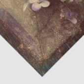  Antiek Sepia Brown Floral Old Texture Tissuepapier (Detail)