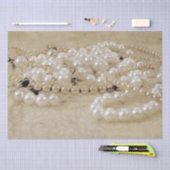 Antiek Sepia Brown White Pearls Texture Tissuepapier (Craft)