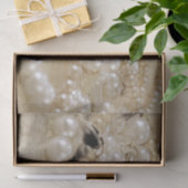 Antiek Sepia Brown White Pearls Texture Tissuepapier (Geschenk)