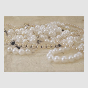  Antiek Sepia Brown White Pearls Texture Tissuepapier