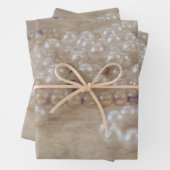  Antiek Sepia Brown Witte parels ontkoppelen Inpakpapier Vel (In situ)