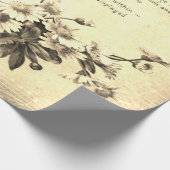 Antiek  Sepia Daisy Poetry of Flowers Cadeaupapier (Hoek)