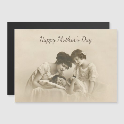 Antiek Sepia Portret van moeder en kind (Voorkant / Achterkant)