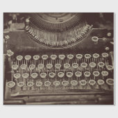  Antiek Sepia Tone Oude typemachine Cadeaupapier (Vlak)