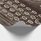  Antiek Sepia Tone Oude typemachine Cadeaupapier (Hoek)