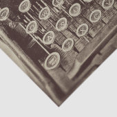 Antiek Sepia Tone-typemachine, ontkoppeling Tissuepapier (Detail)