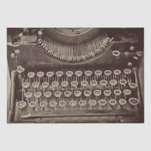 Antiek Sepia Tone-typemachine, ontkoppeling Tissuepapier