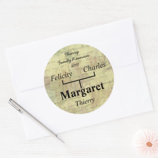 Antiek Shabby Family Tree Sticker (Envelop)