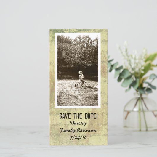 Antiek Shabby Photo Save the Date Photo Cards (Staand voorkant)