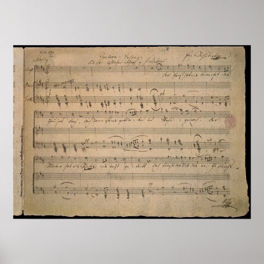 Antiek Sheet Music, Song of the Old Man, 1822 Poster (Voorkant)