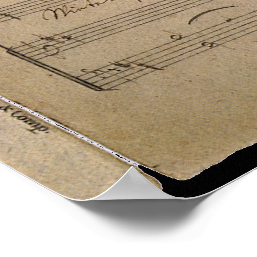 Antiek Sheet Music, Song of the Old Man, 1822 Poster (Hoek)