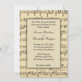 Antiek Sheet Music Wedding Uitnodiging (Voorkant)