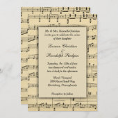 Antiek Sheet Music Wedding Uitnodiging (Voorkant / Achterkant)