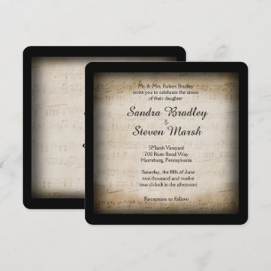 Antiek Sheet Music Wedding Uitnodiging