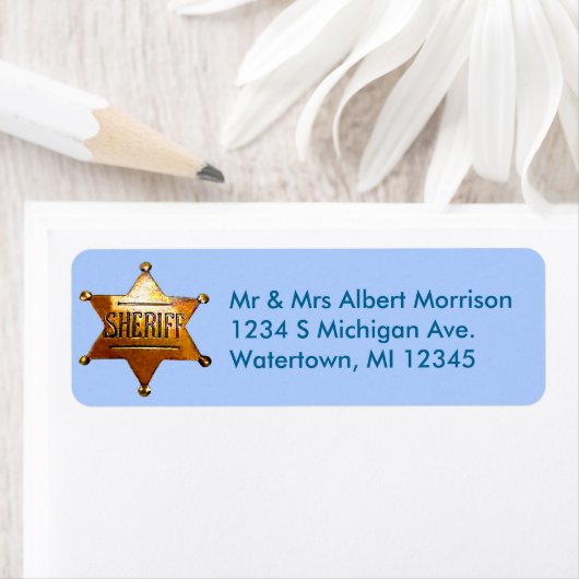 Antiek Sheriff's Badge Etiket (Insitu)