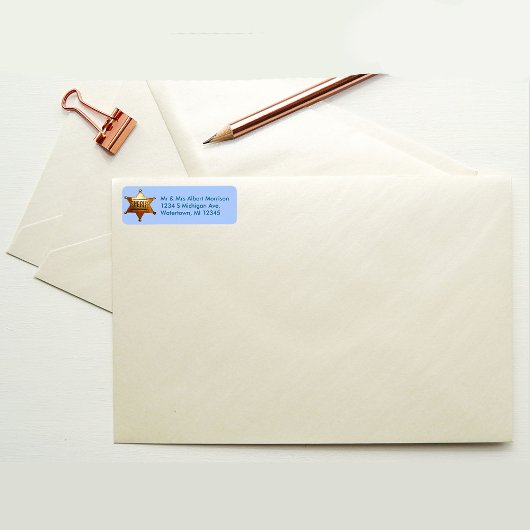 Antiek Sheriff's Badge Etiket