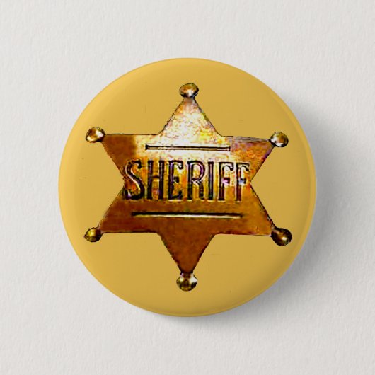 Antiek Sheriff's Badge Ronde Button 5,7 Cm (Voorkant)