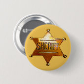 Antiek Sheriff's Badge Ronde Button 5,7 Cm (Voorkant /achterkant)