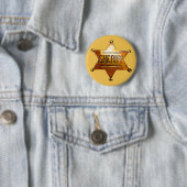Antiek Sheriff's Badge Ronde Button 5,7 Cm (In situ)