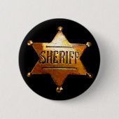 Antiek Sheriff's Badge Ronde Button 5,7 Cm (Voorkant)
