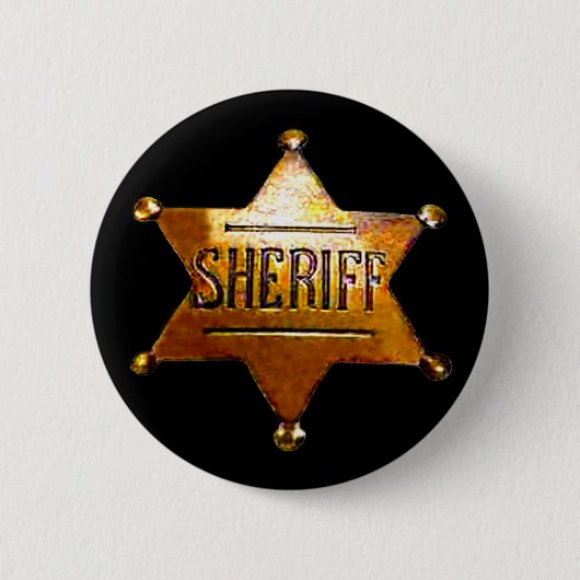 Antiek Sheriff's Badge Ronde Button 5,7 Cm (Voorkant)