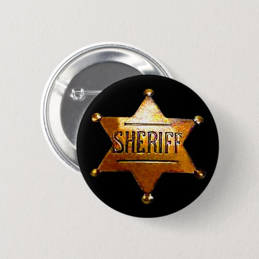Antiek Sheriff's Badge Ronde Button 5,7 Cm (Voorkant /achterkant)