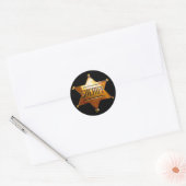 Antiek Sheriff's Badge Ronde Sticker (Envelop)